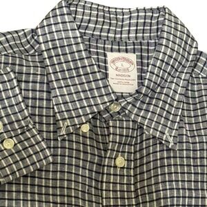 Brooks‎ Brothers Large Madison Baird McNutt Irish Linen Checkered Shirt